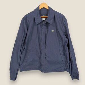 Lacoste Harrington Jacket Men Size 58 3XL Navy Blue  Cotton Lightweight Collar